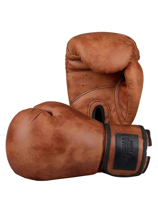 12oz Boxhandschuhe aus braunem Leder – ideal für Sparring-1
